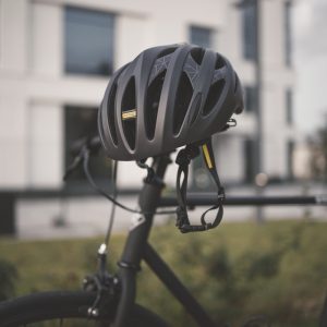 black bicycle with black bicycle wheel
